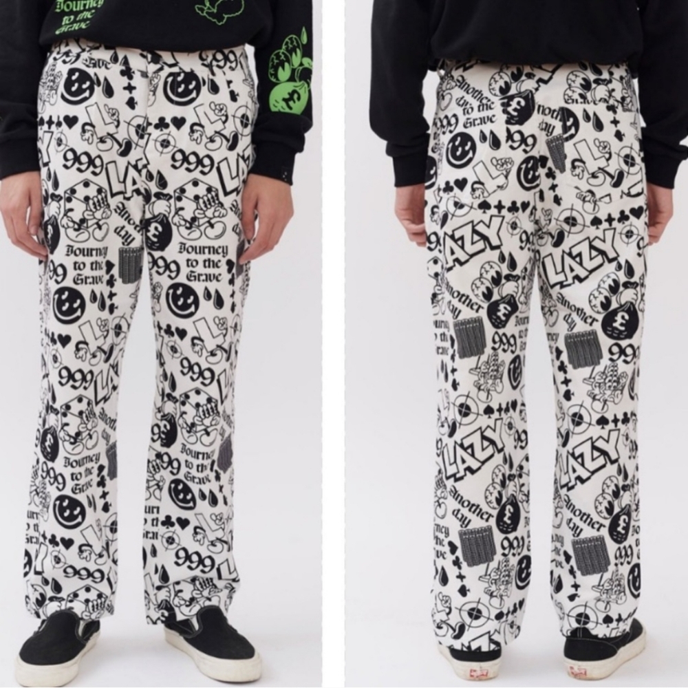Lazy Oaf Playing Games Unisex Twill Pants Sz 2